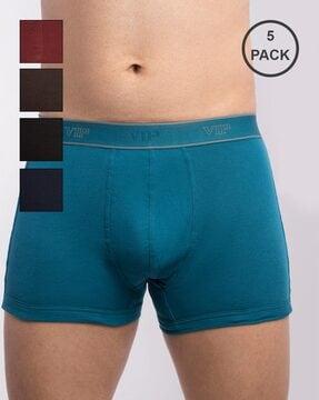 men pack of 5 typographic print trunks with elasticated waistband