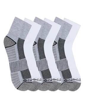 men pack of 6 colourblock ankle-length socks