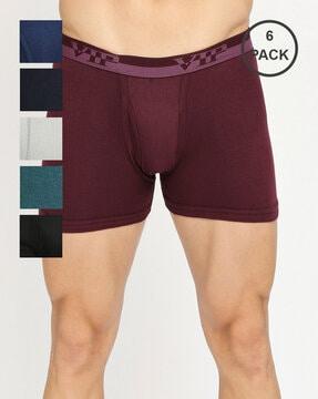 men pack of 6 trunks with elasticated waistband