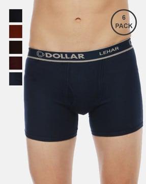 men pack of 6 trunks with logo waistband