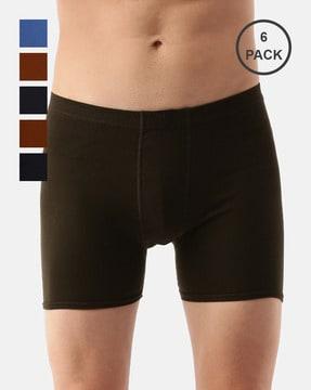 men pack of 6 trunks with logo waistband