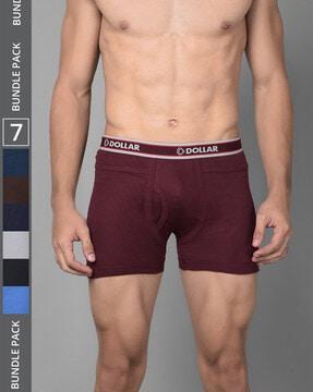 men pack of 7 trunks with logo waistband