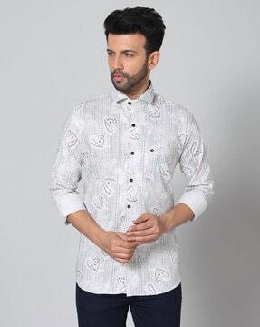 men paisley print regular fit shirt