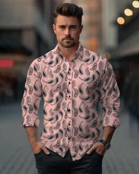 men paisley print regular fit shirt