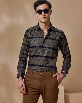 men paisley print regular fit shirt