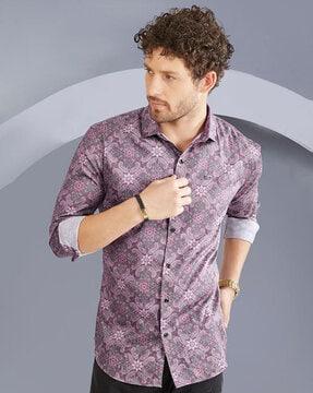 men paisley print slim fit shirt