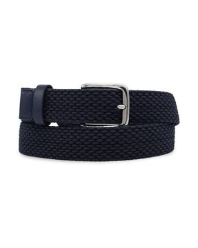 men patterned belt with pin-buckle closure