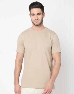 men patterned regular fit crew-neck t-shirt