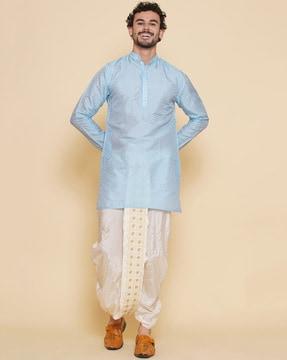 men patterned regular fit long kurta