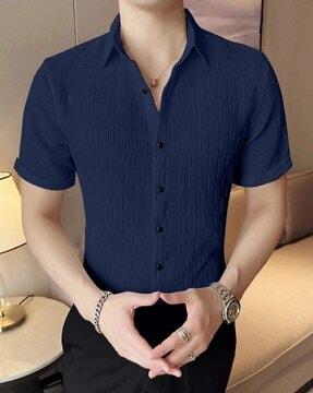 men patterned regular fit shirt