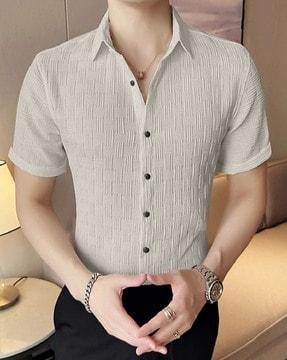 men patterned regular fit shirt