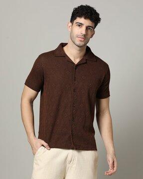 men patterned regular fit shirt