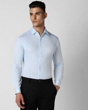 men patterned slim fit shirt