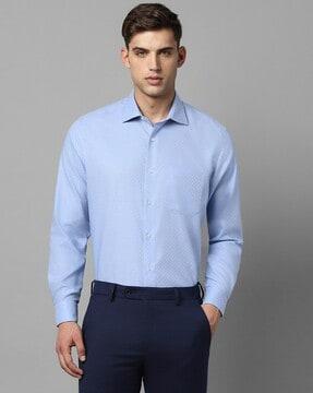 men patterned slim fit shirt