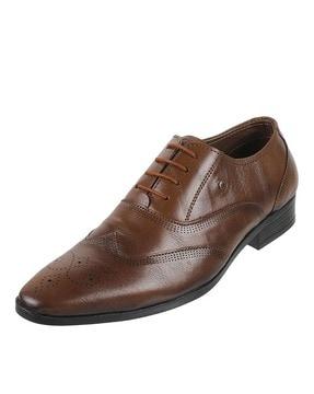 men perforated brogues with lace fastening