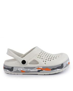 men perforated clogs flip-flops