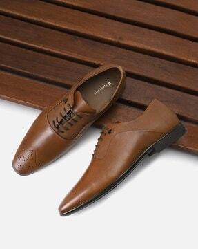 men perforated oxford shoes