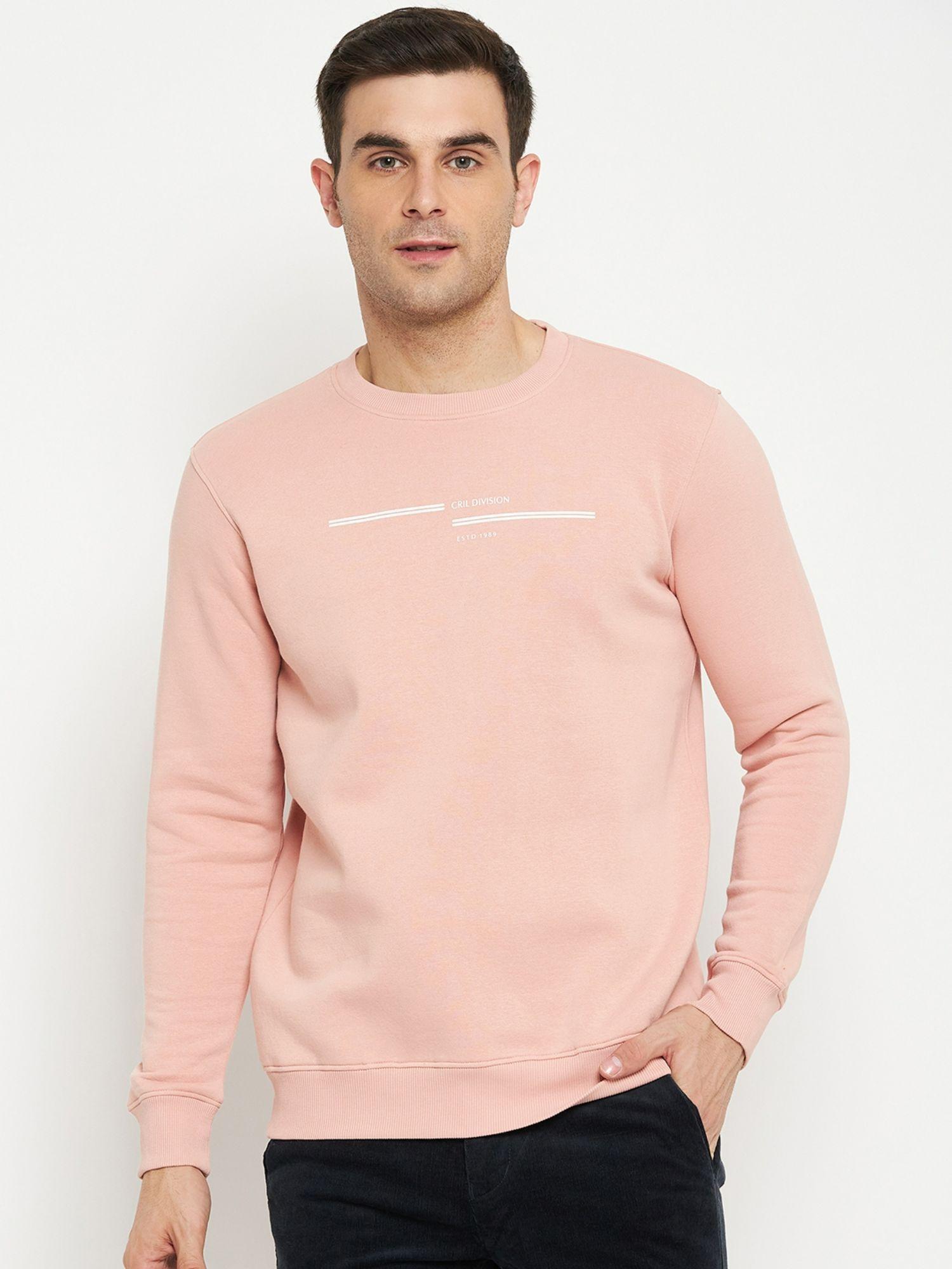 men pink casual sweatshirt