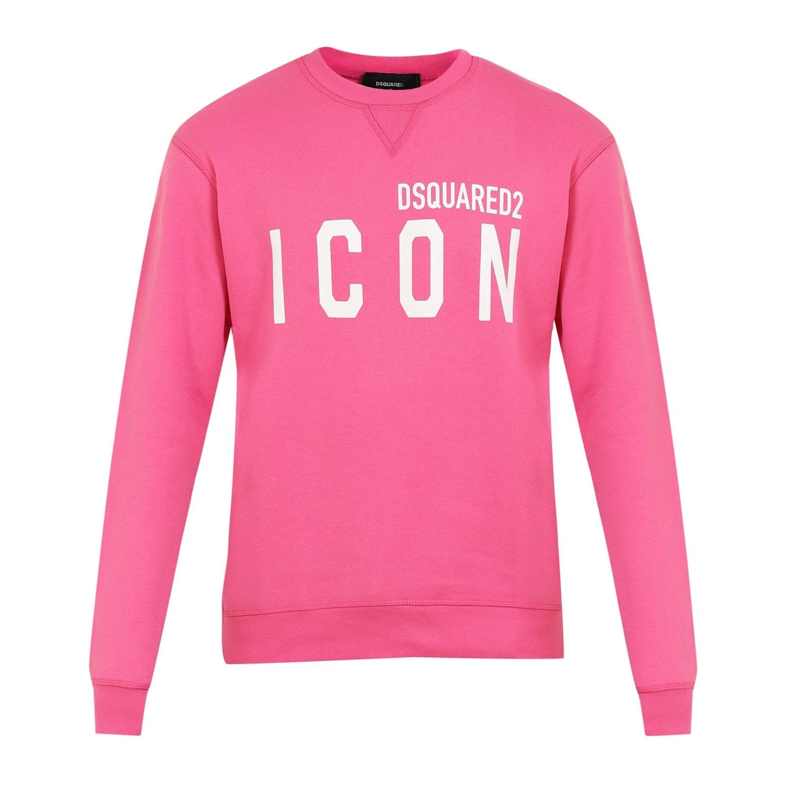 men pink d2 large icon logo sweatshirt
