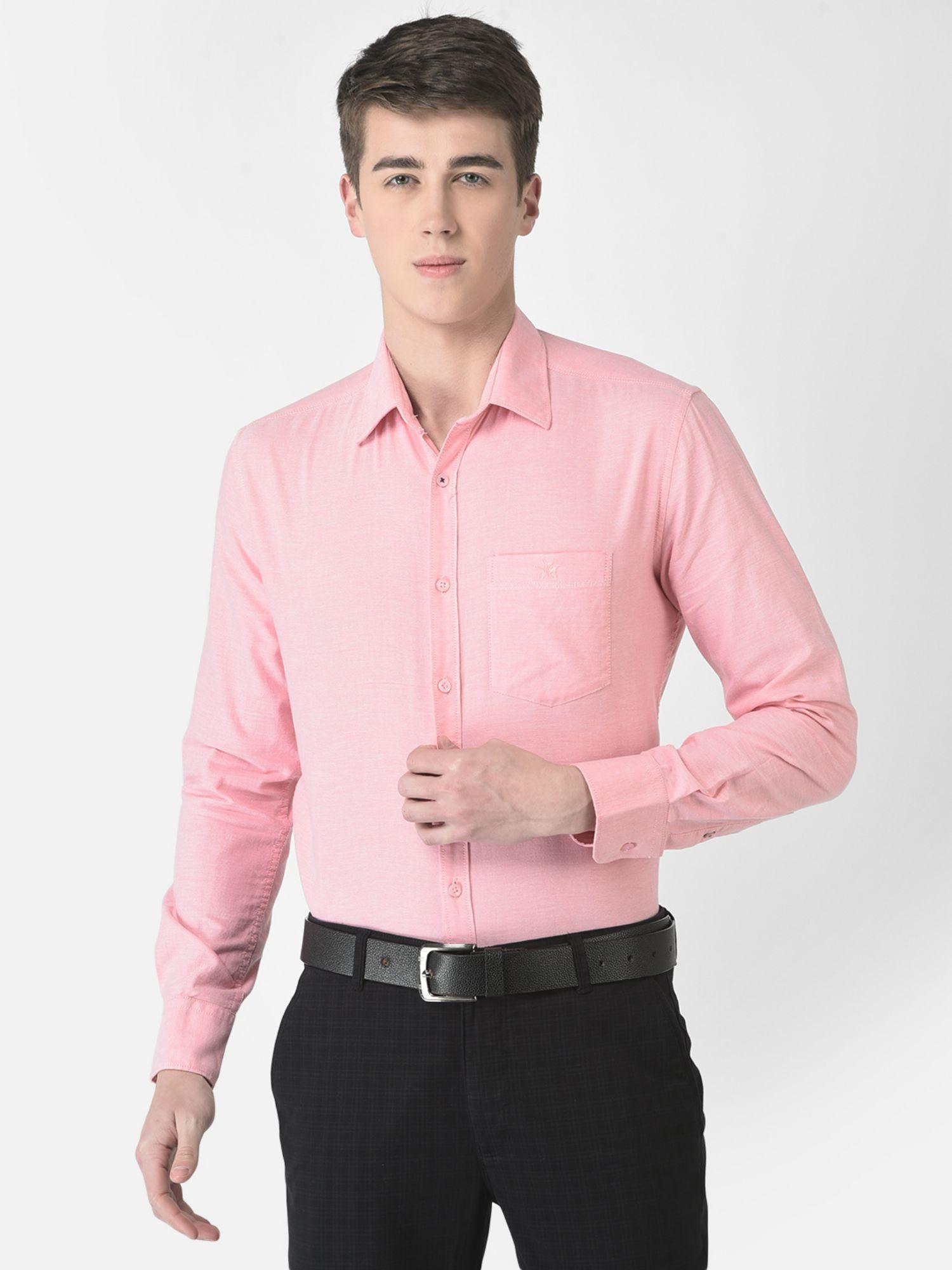 men pink formal shirt