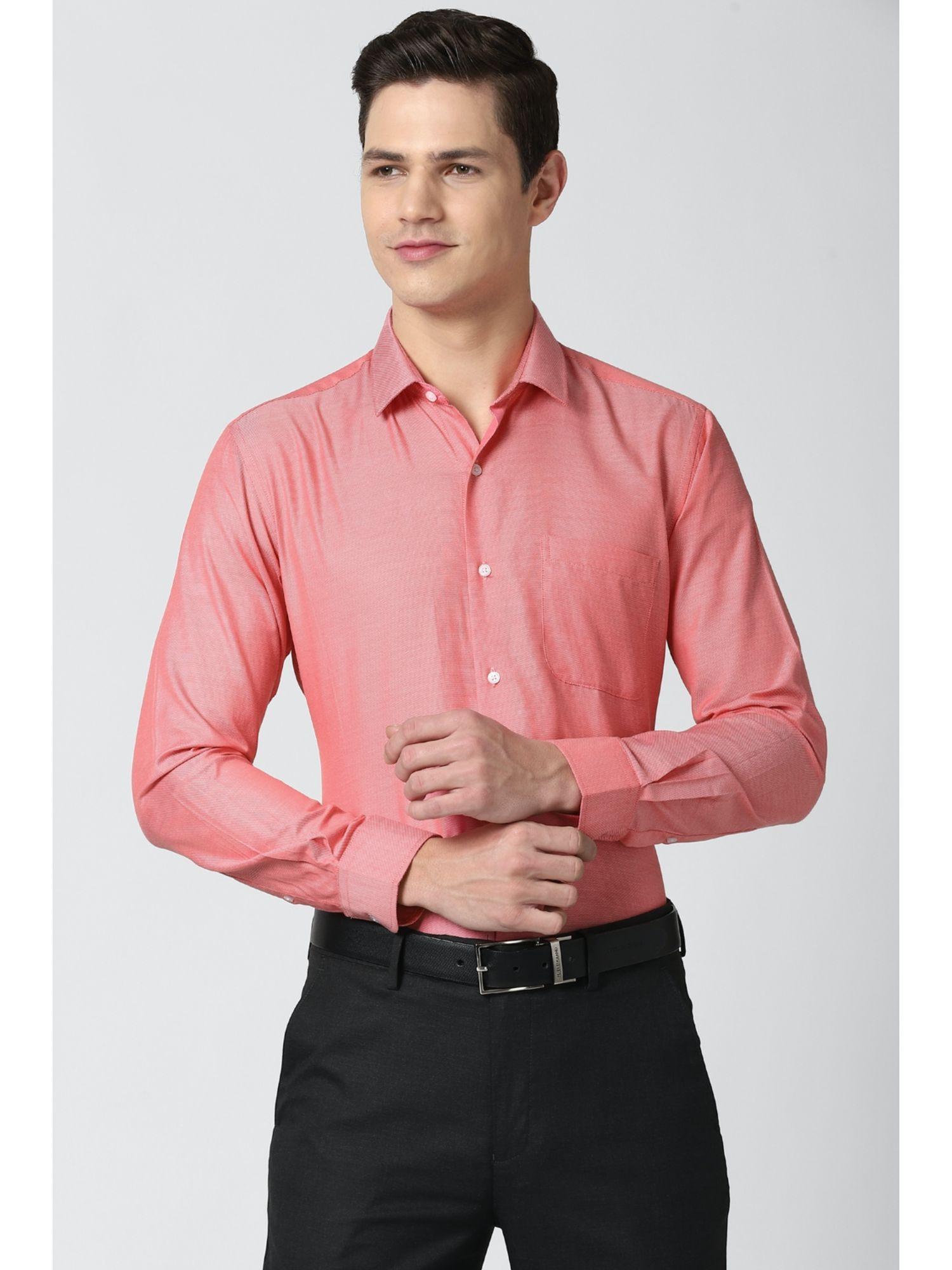 men pink full sleeves formal shirt