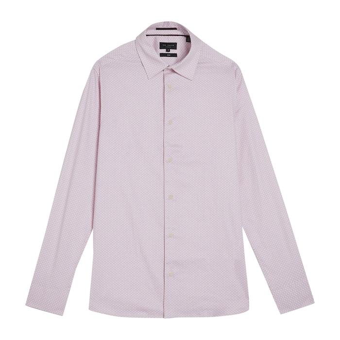 men pink geometric print shirt