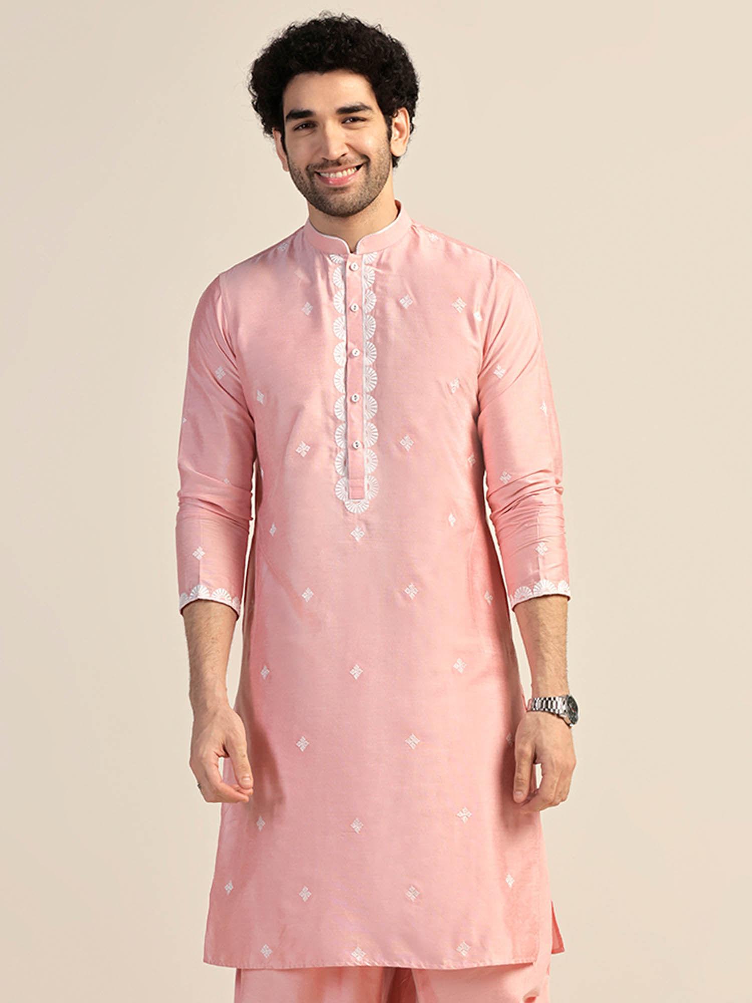 men pink kurta