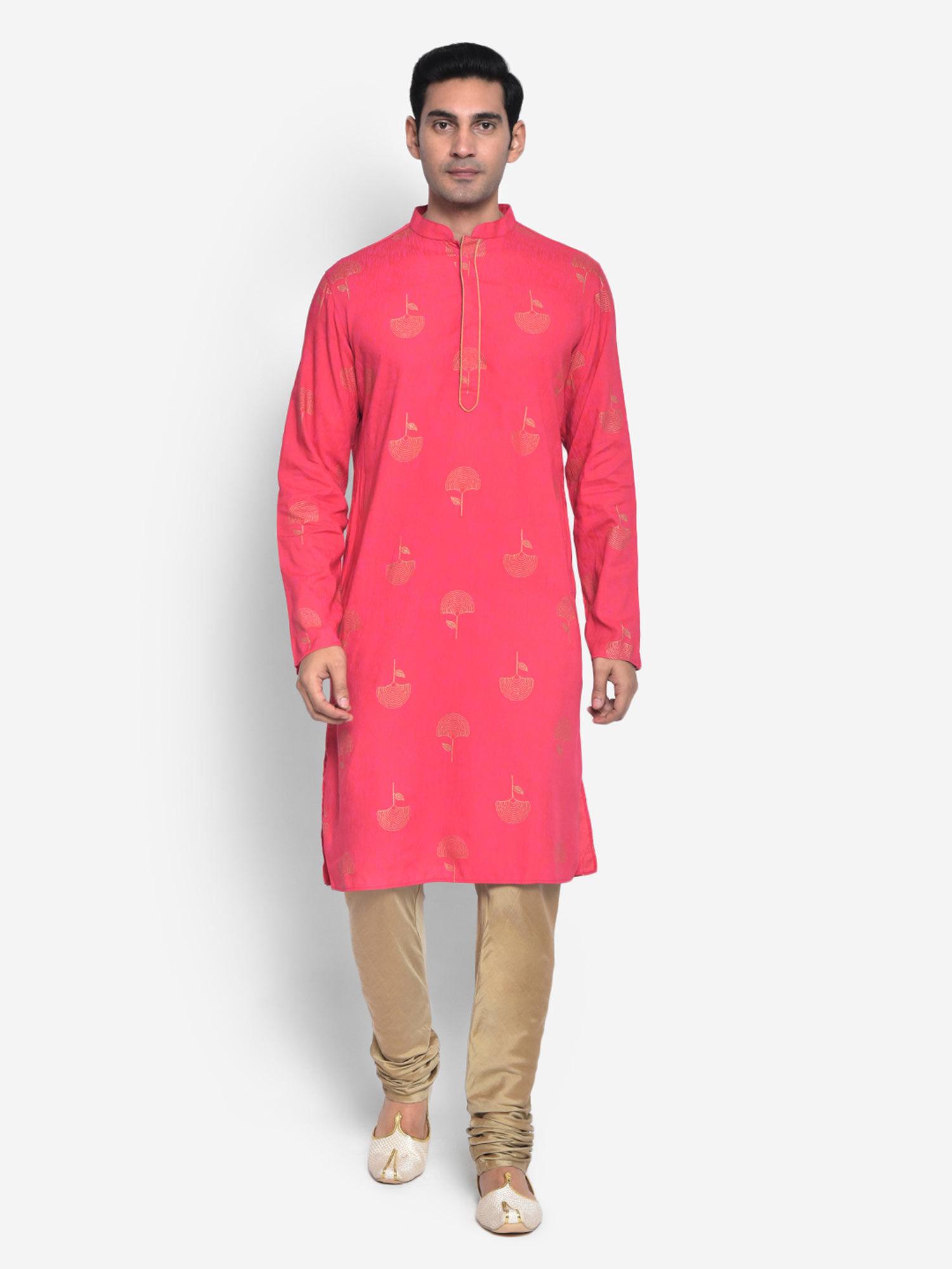 men pink kurta