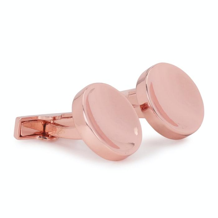men pink milky circular cufflinks