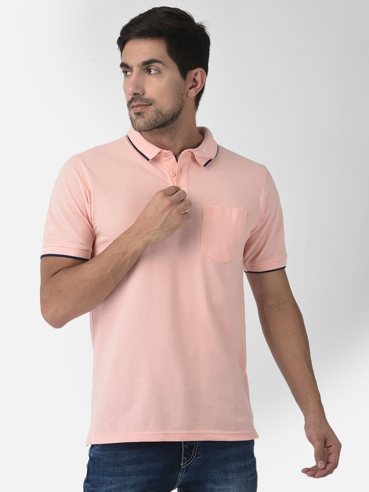 men pink polo t-shirt