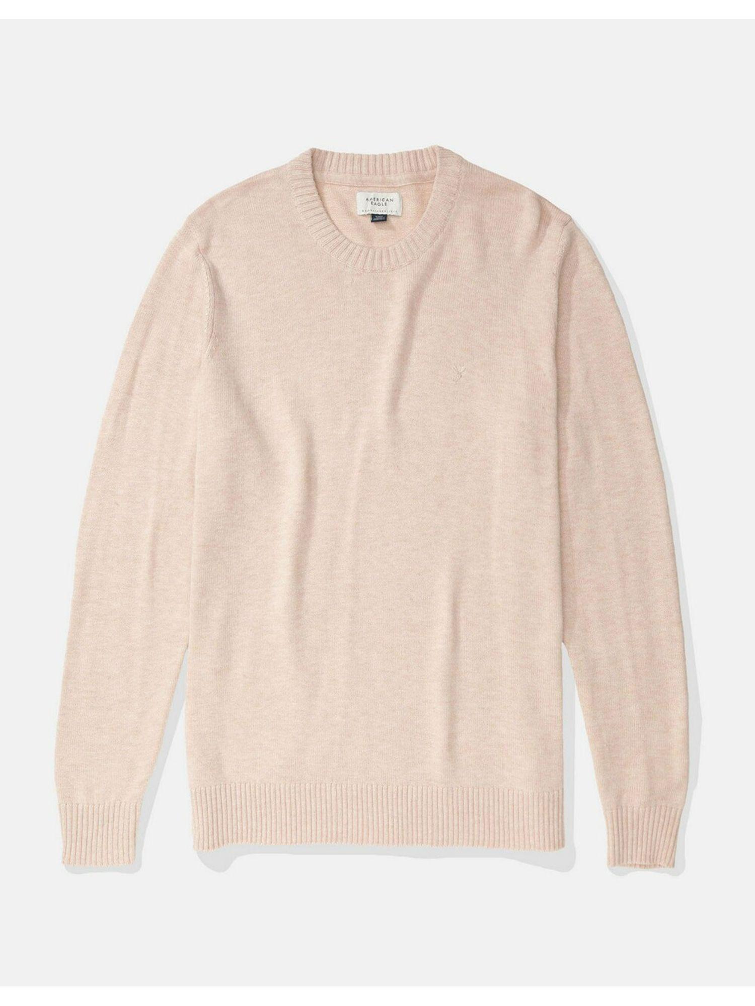 men pink super soft crew neck sweater