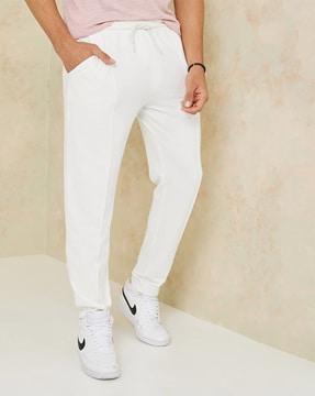 men pintuck detail slim fit joggers