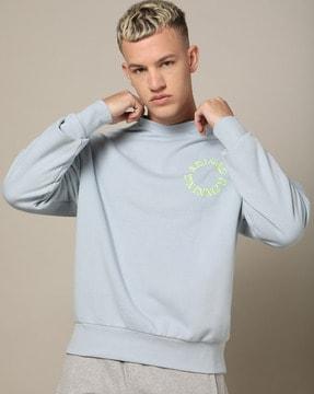 men placement print regular fit sweatshirt