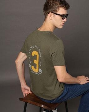 men placement print slim fit crew-neck t-shirt