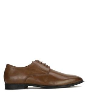 men plain-toe derby shoes