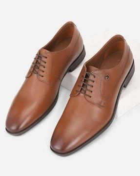 men plain-toe derby shoes