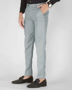 men pleated pants with insert pockets