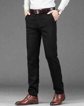 men pleated pants with insert pockets