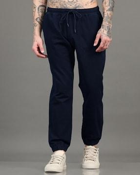 men pleated relaxed fit joggers