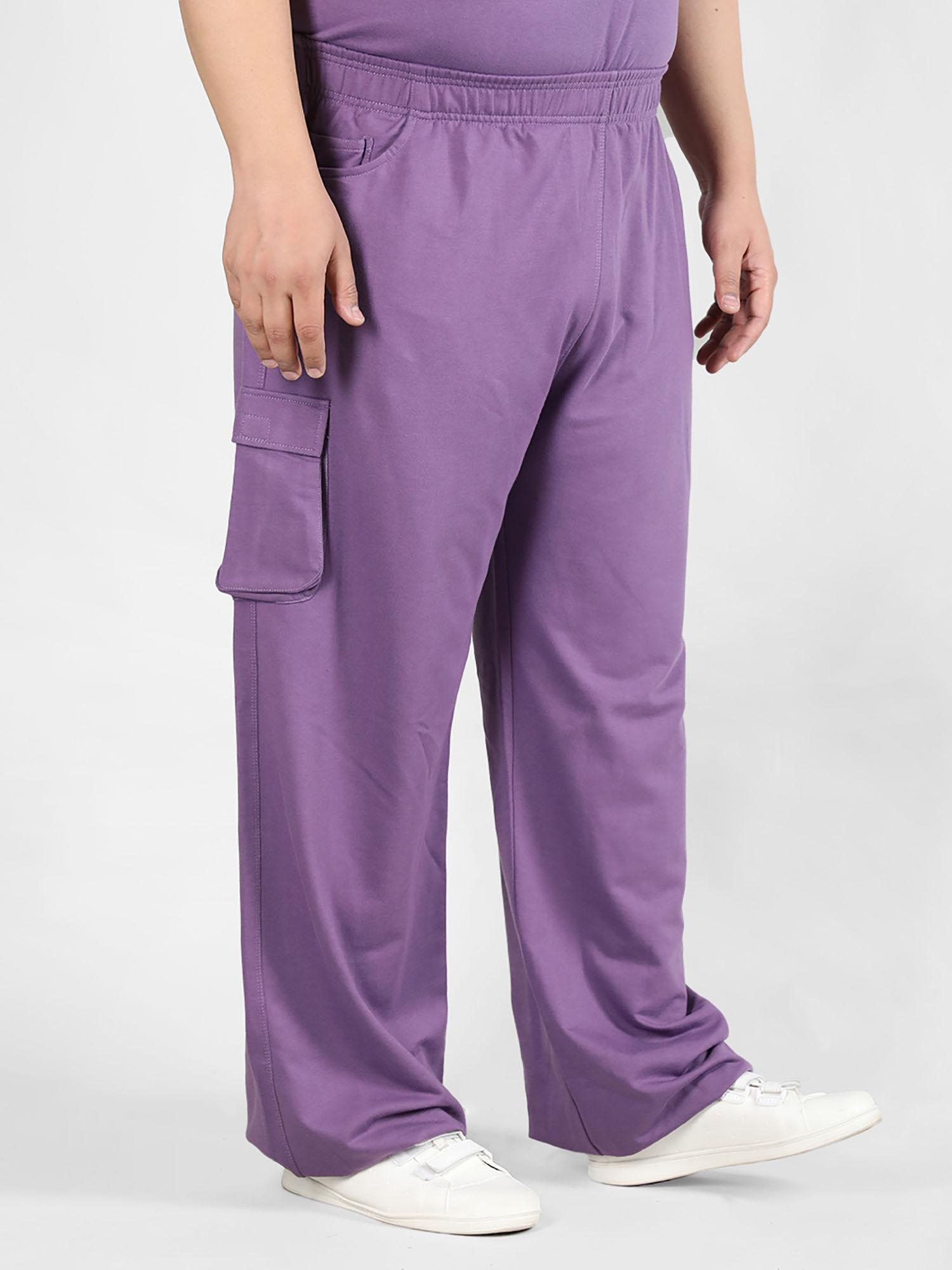 men plus size purple track pant