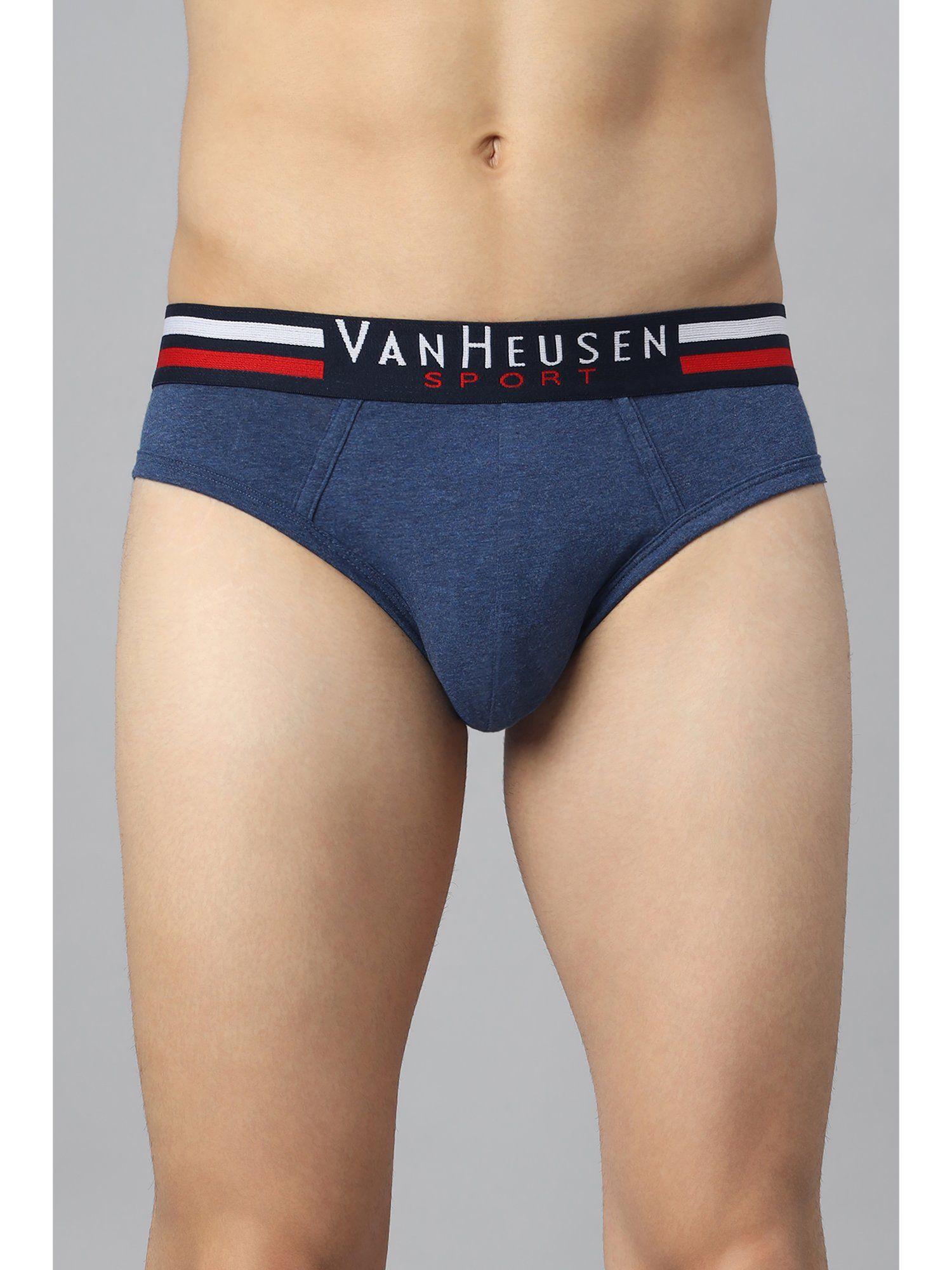 men plush back elasticized waistband & ultra soft briefs - navy