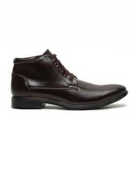 men pointed-toe lace-up derbys