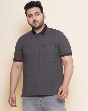 men polo t-shirt with patch pocket