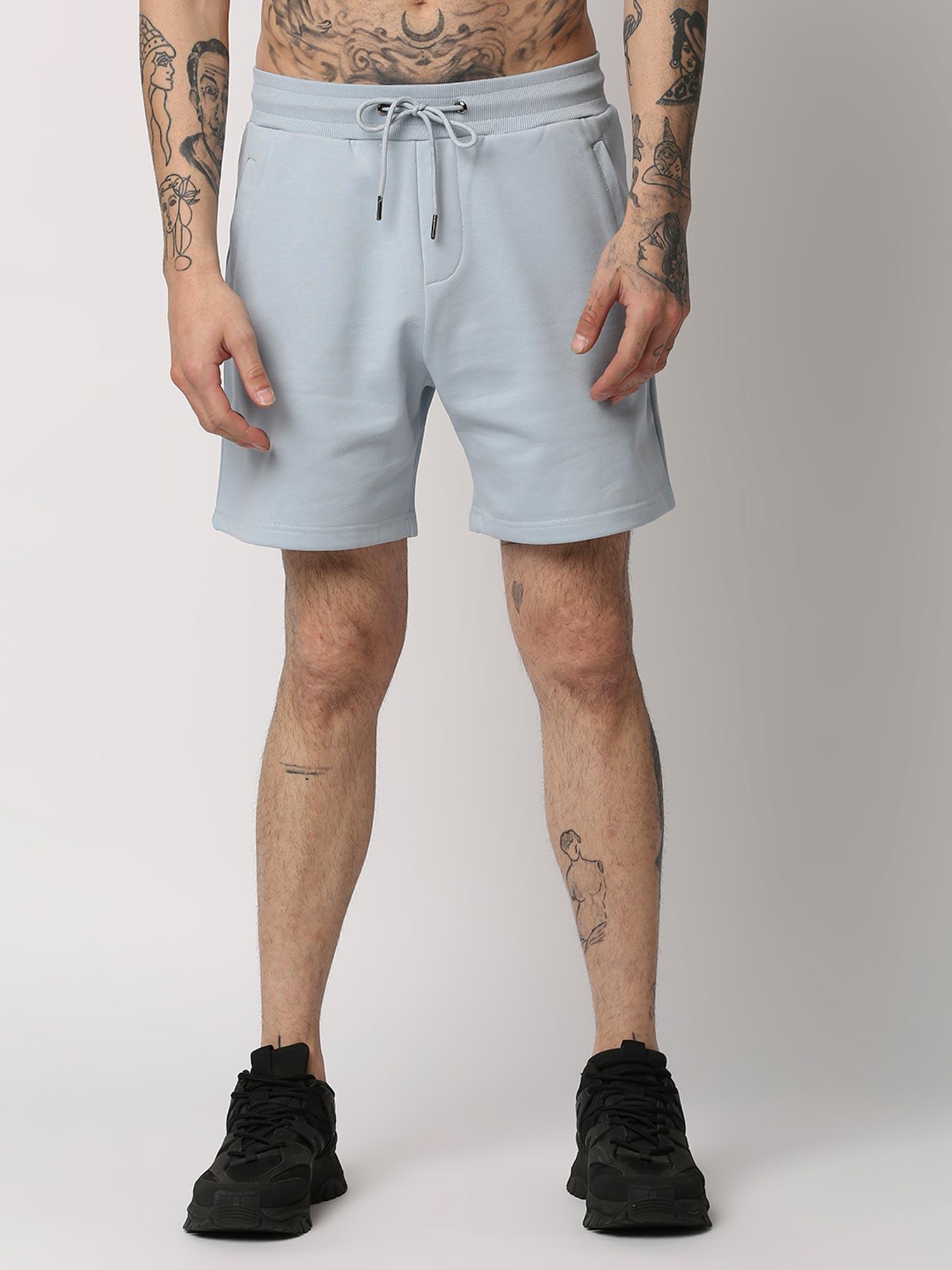 men powder blue shorts