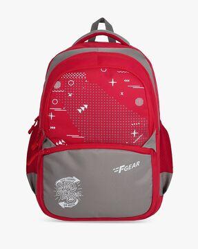 men printed backpack with adjustable straps