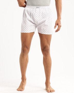 men printed boxers with elasticated waist