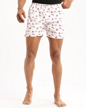 men printed boxers with elasticated waist