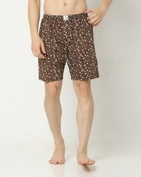 men printed boxers with elasticated waist