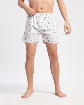 men printed boxers with elasticated waist