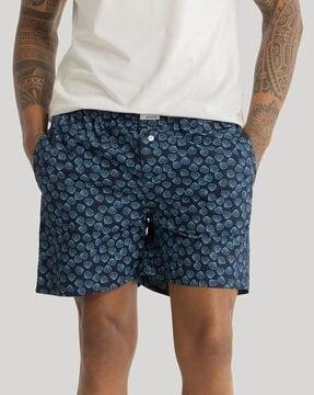 men printed boxers with elasticated waist